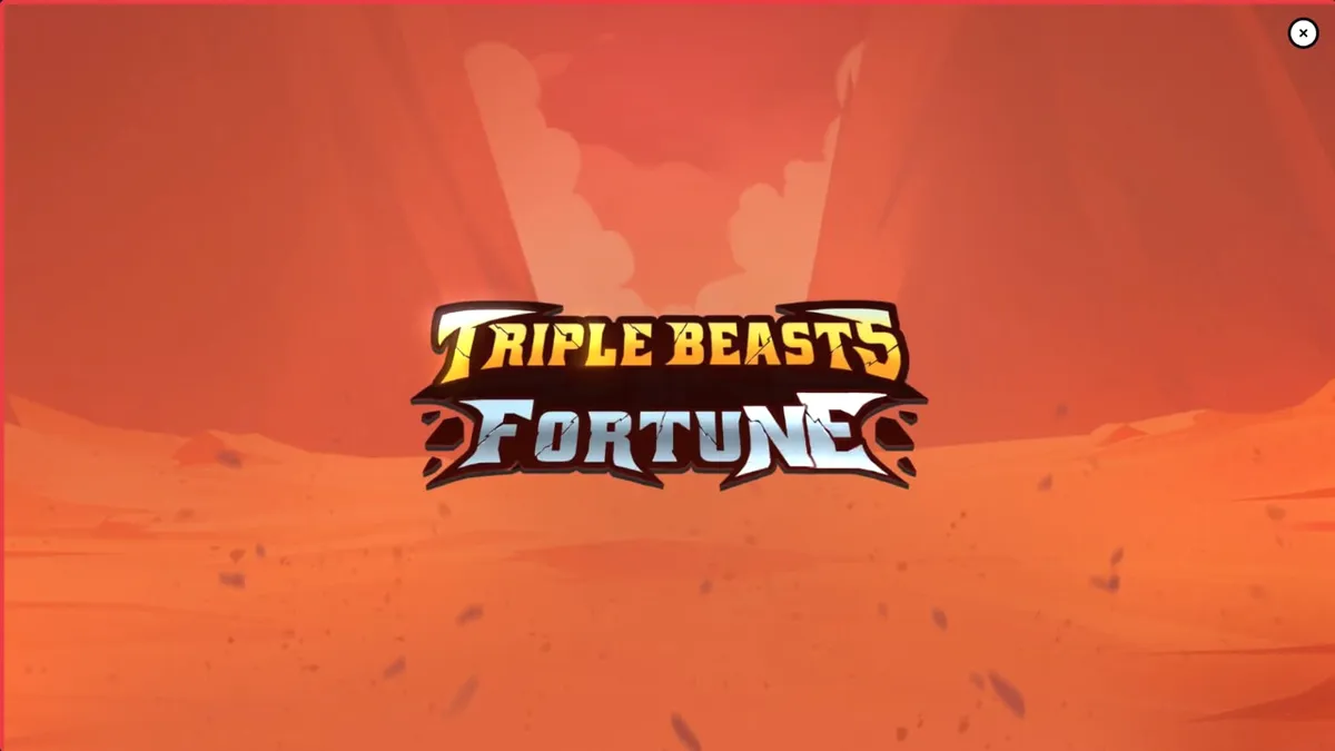 Tampilan visual slot Triple Beasts of Fortune dengan simbol hewan totem dan latar belakang ngarai.