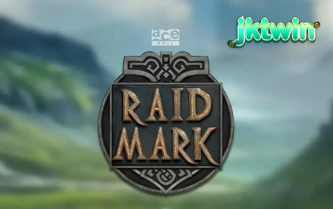 Tampilan visual slot Raidmark dengan tema Viking yang gelap dan intens